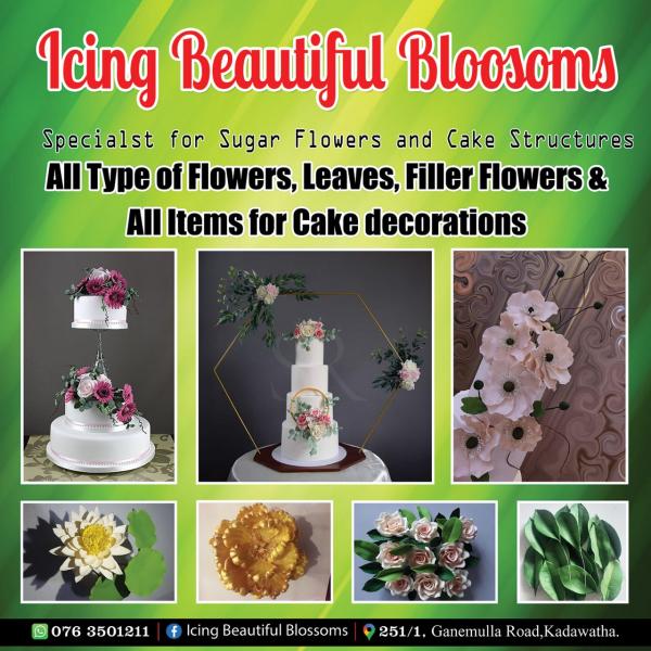 Icing Beautiful blossoms - Specialist for Cake structures and Icing sugar flowers.